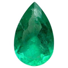 Émeraude colombienne verte taille poire moyenne de 5,27 carats 16x10, véritable pierre de naissance de mai