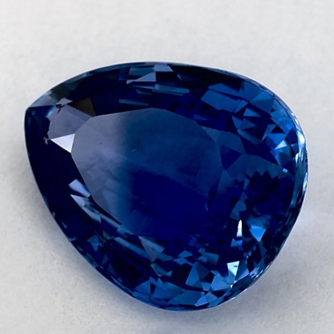 Gema suelta de zafiro azul pera de 5.27 qt Corte pera en venta
