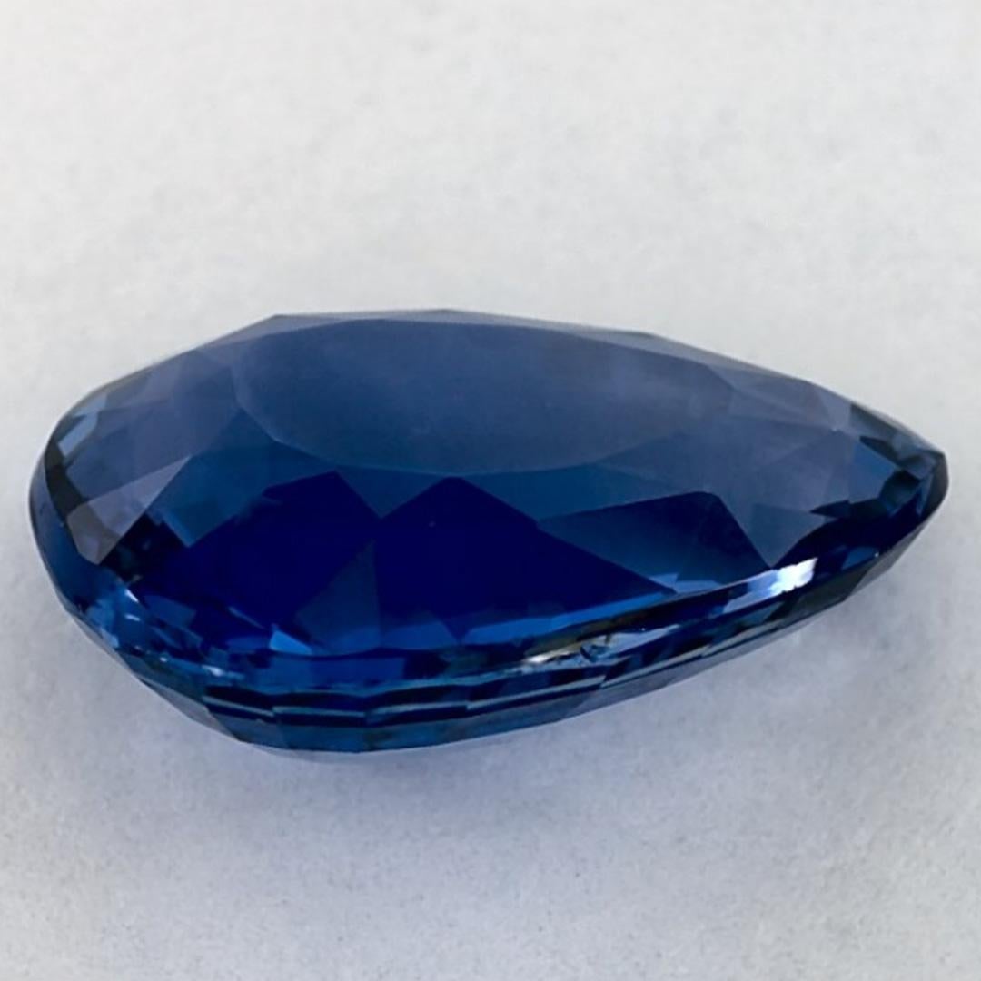 Gema suelta de zafiro azul pera de 5.27 qt en Nuevo estado para la venta en Fort Lee, NJ
