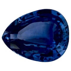 5.27 Karat Blauer Saphir Birne Loser Edelstein
