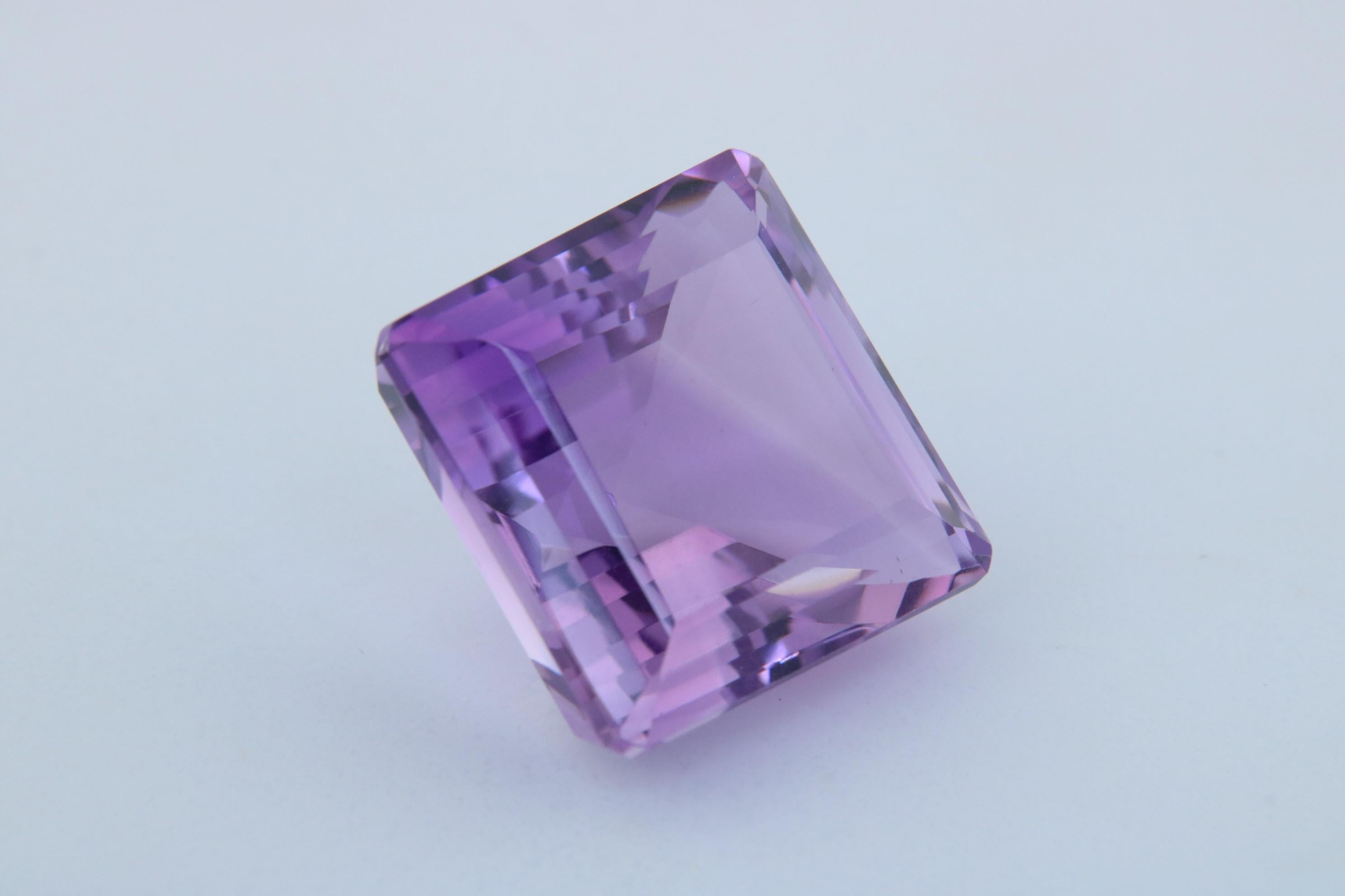 Octagon Cut 52.78 Carat Purple Amethyst Collectors' Stone For Sale