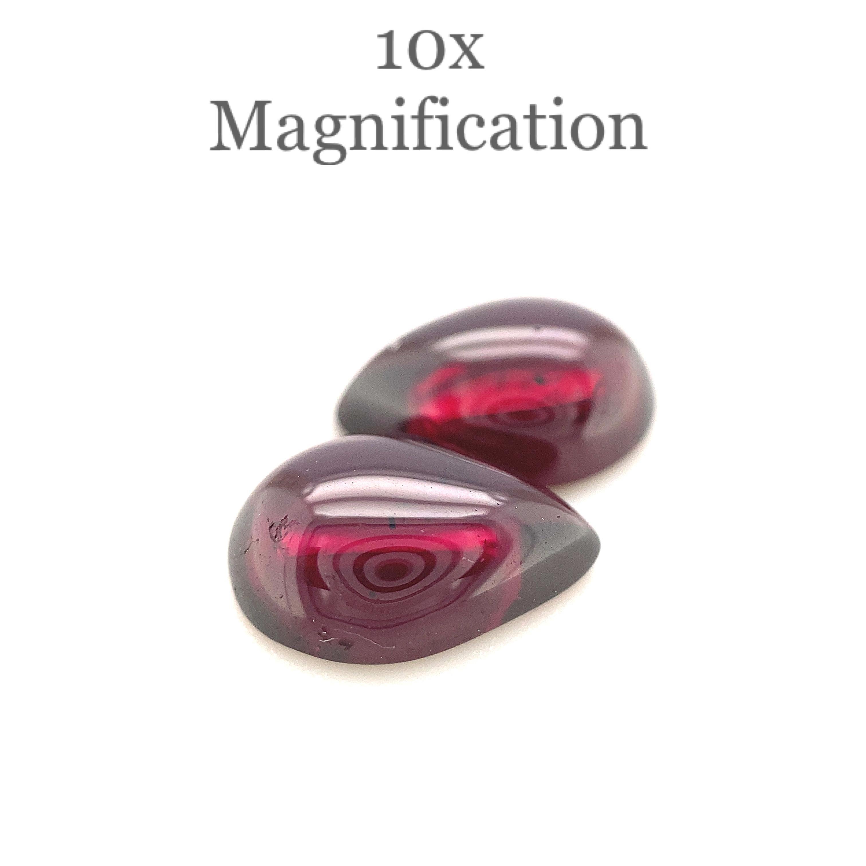 Contemporary 5.27ct Pear Cabochon Red Rhodolite Garnet from Mozambique For Sale