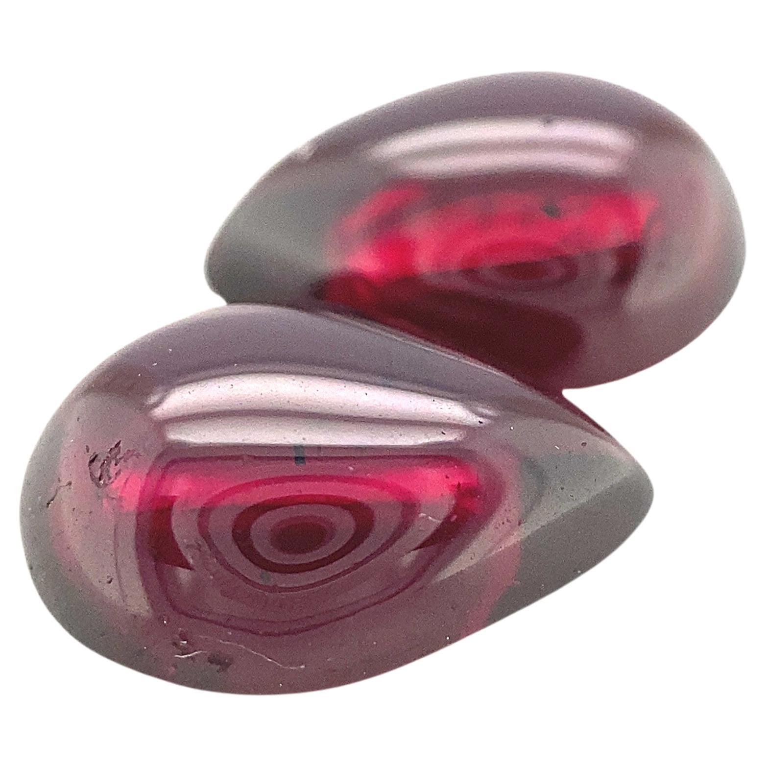 5.27ct Pear Cabochon Red Rhodolite Garnet from Mozambique For Sale