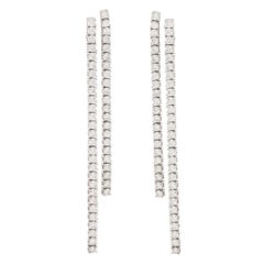 Negligee Diamond Drop Clip Earrings in Platinum 5.28 Carat