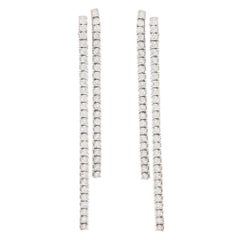 Negligee Diamond Drop Clip Earrings in Platinum 5.28 Carat 