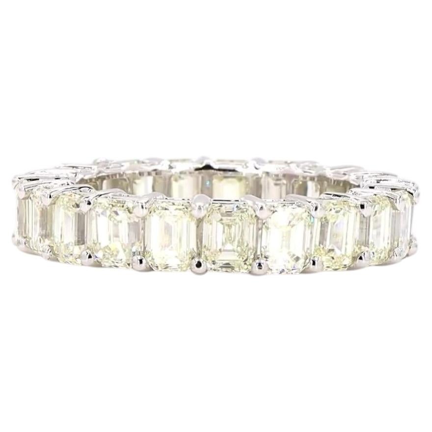 5.28 Carat Princess Cut Diamond Gold Ring For Sale