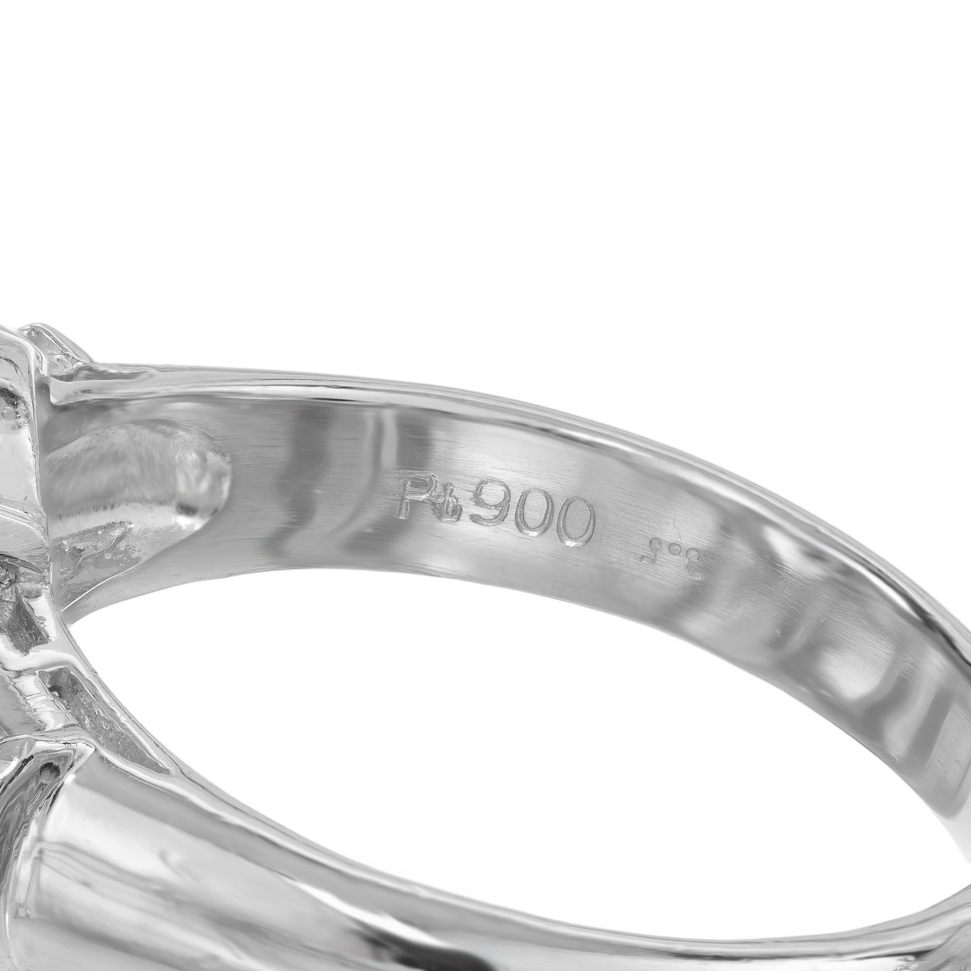 Anillo de compromiso en platino con diamante zafiro natural rosa púrpura de 5,28 quilates en venta 2