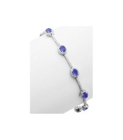 5.28 Carat Tanzanite and Diamond Bracelet in 14 Karat White Gold