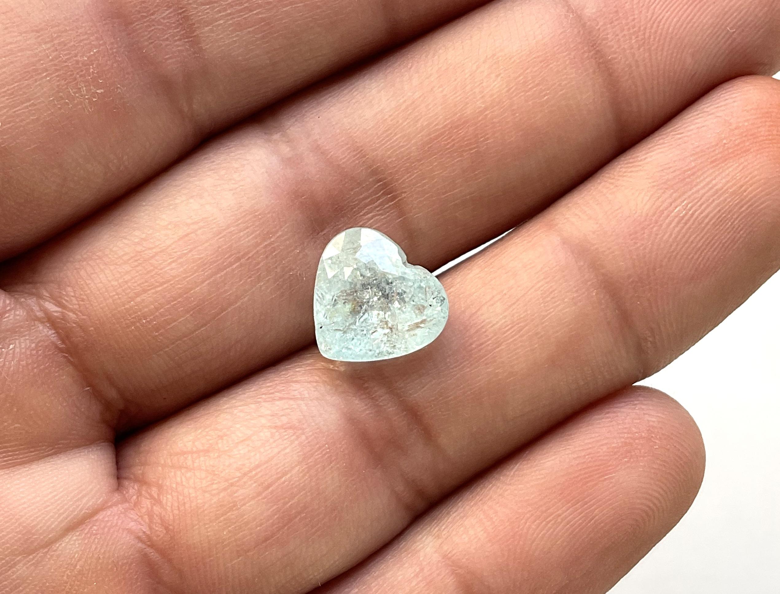 5.28 Carats Paraiba Tourmaline Heart Cut Stone For Fine Jewelry Natural Gemstone For Sale 6