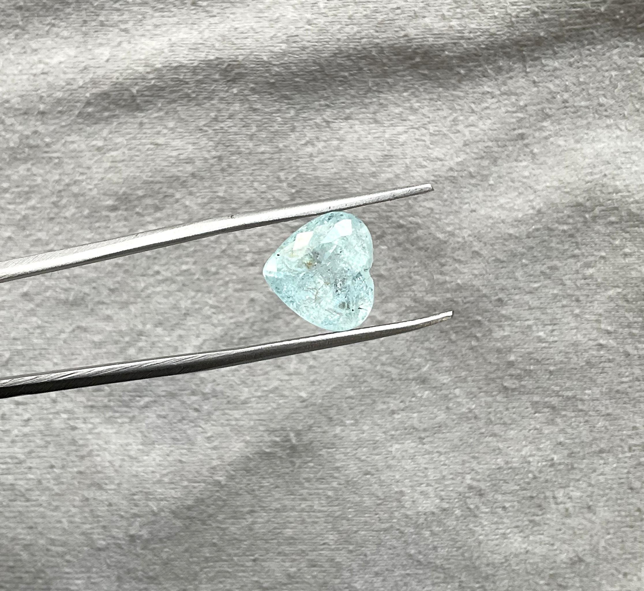 5.28 Carats Paraiba Tourmaline Heart Cut Stone for Fine Jewelry Natural gemstone In New Condition For Sale In Jaipur, RJ