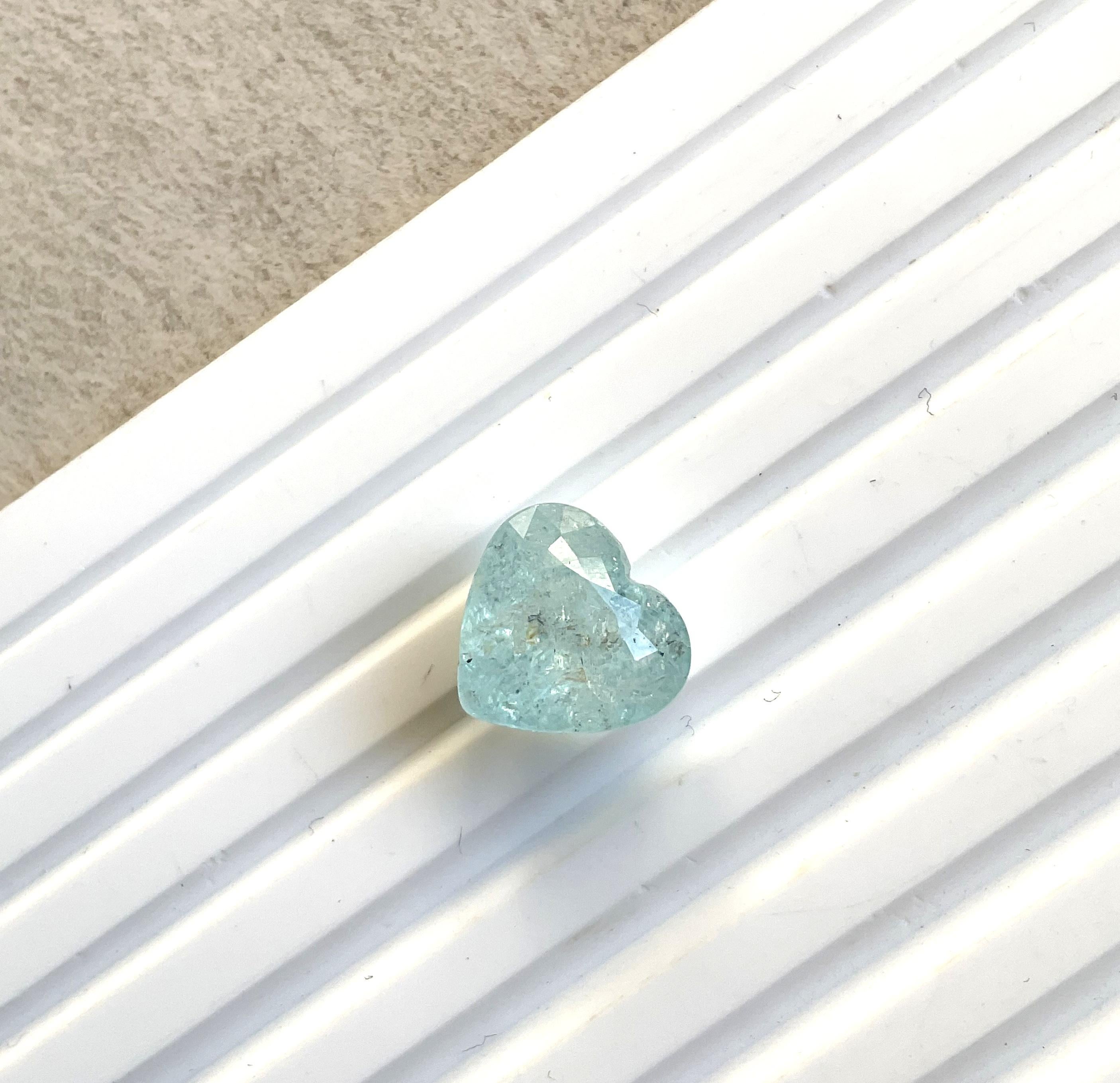 Women's or Men's 5.28 Carats Paraiba Tourmaline Heart Cut Stone For Fine Jewelry Natural Gemstone For Sale