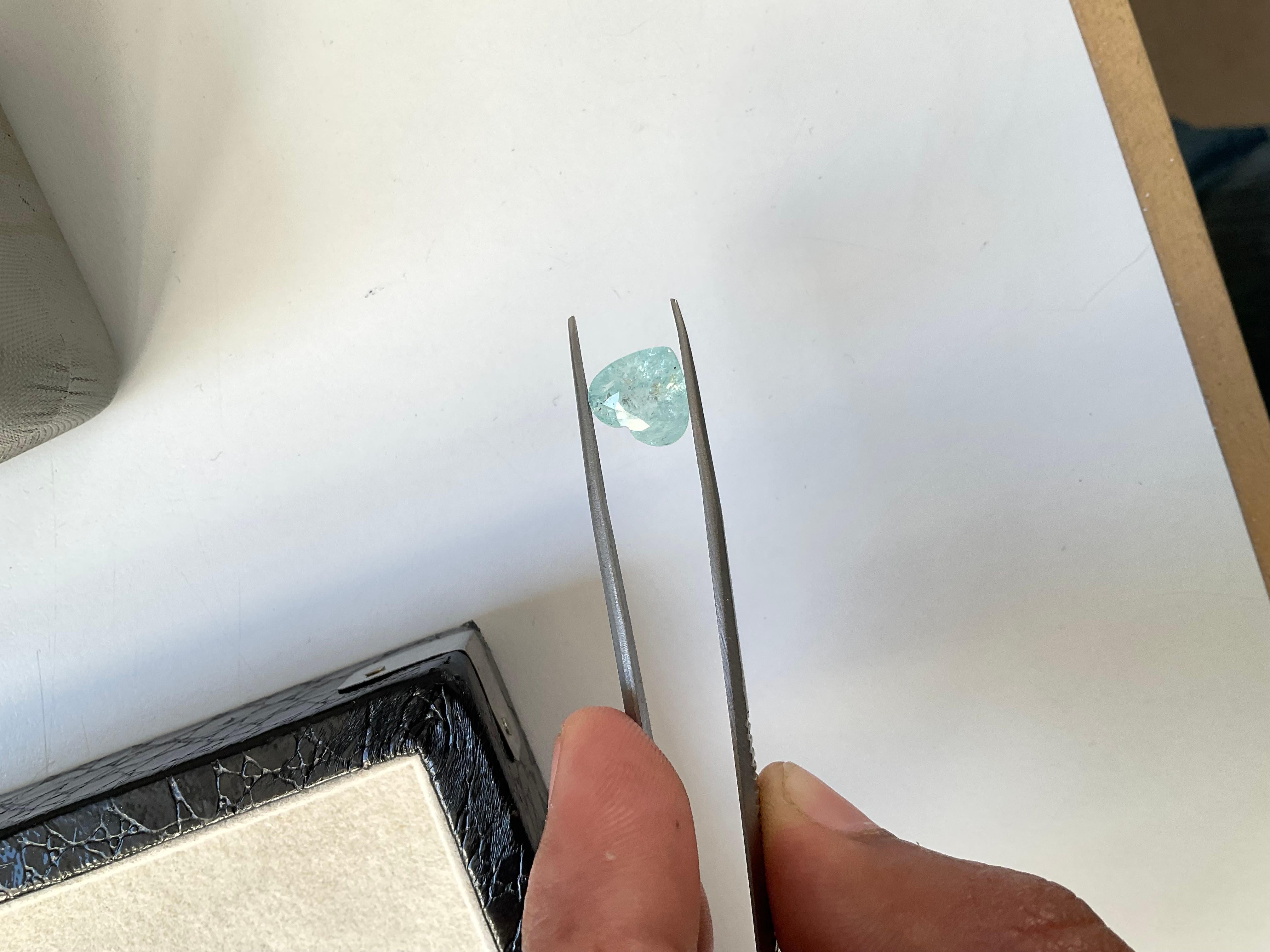 5.28 Carats Paraiba Tourmaline Heart Cut Stone For Fine Jewelry Natural Gemstone For Sale 1