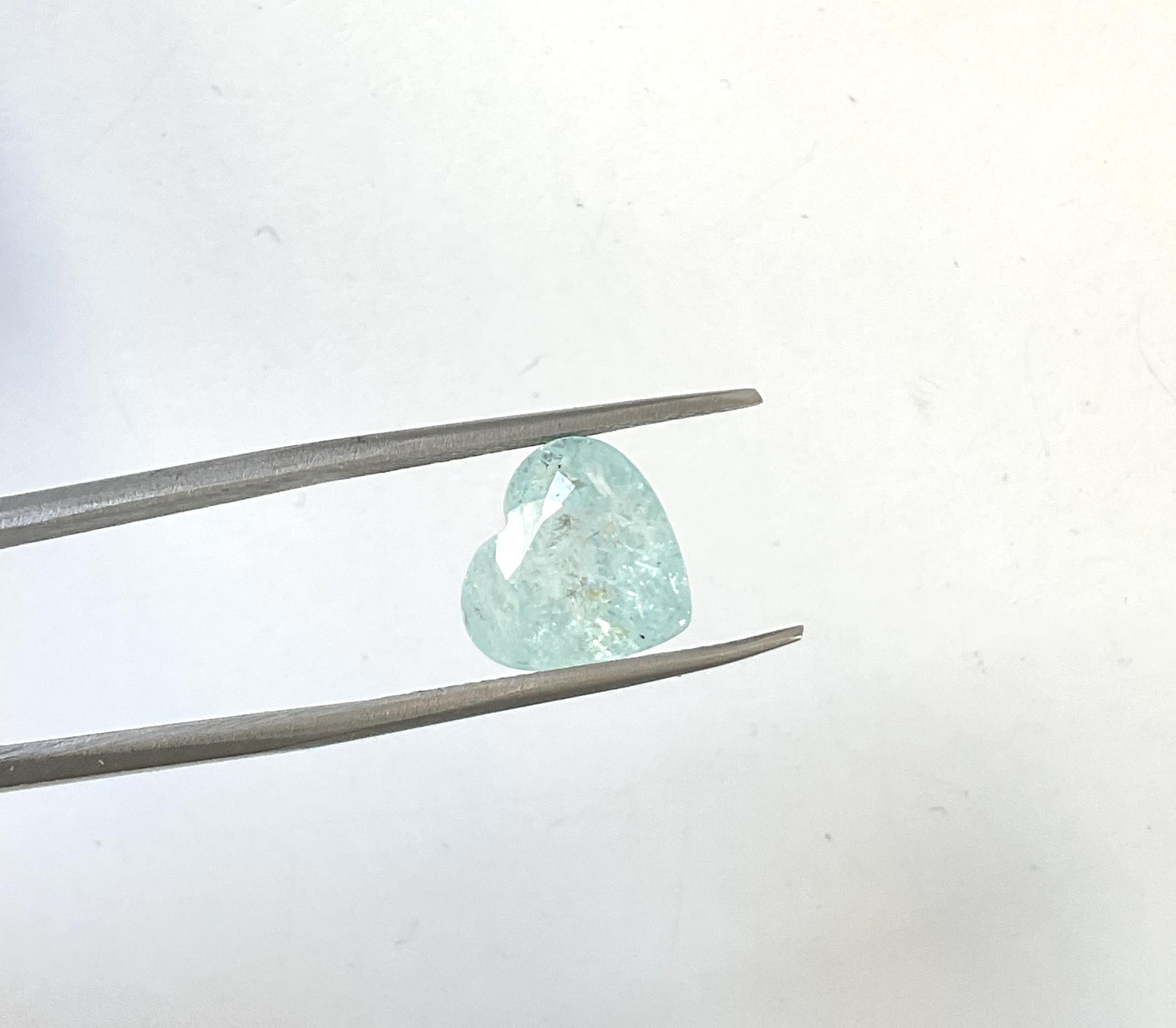 5.28 Carats Paraiba Tourmaline Heart Cut Stone For Fine Jewelry Natural Gemstone For Sale 2