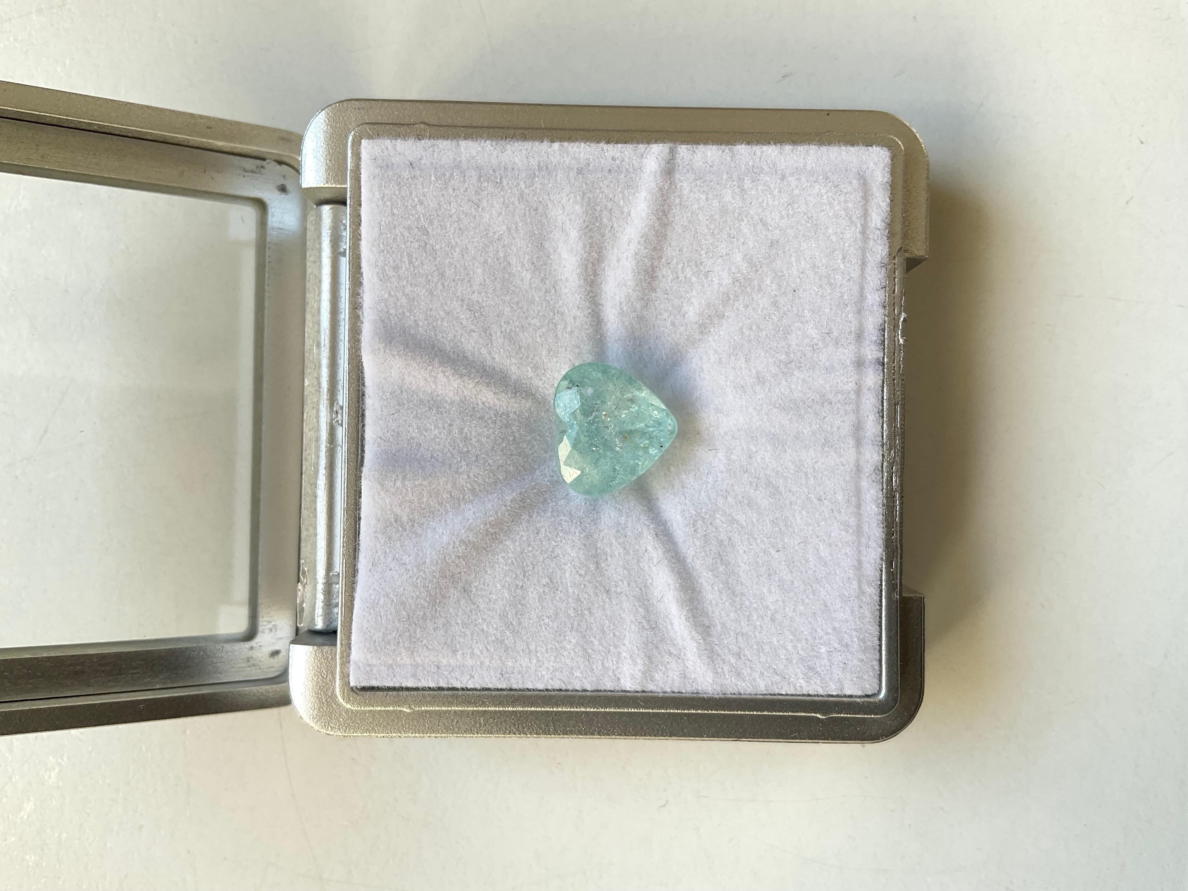 5.28 Carats Paraiba Tourmaline Heart Cut Stone For Fine Jewelry Natural Gemstone For Sale 3