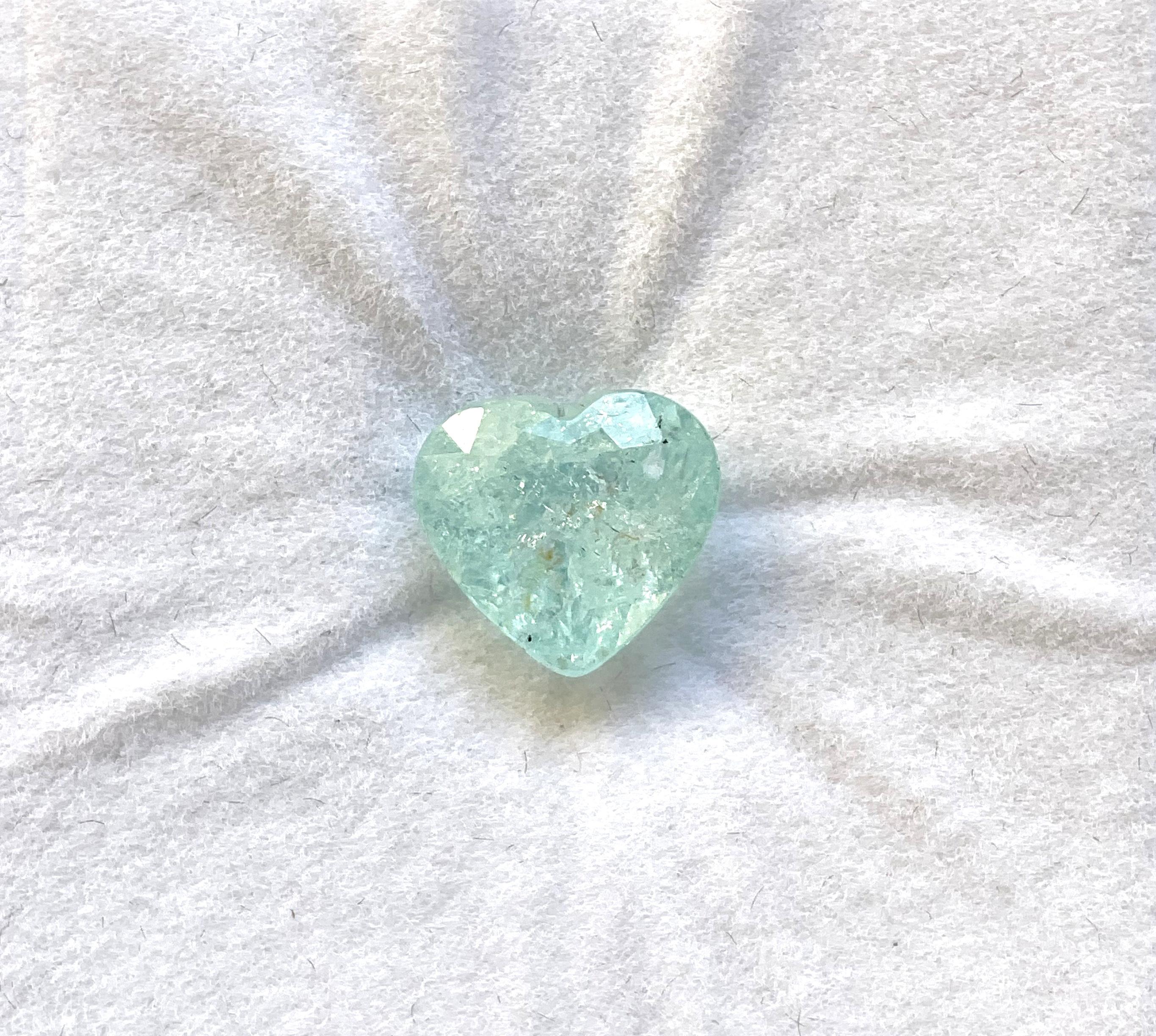 5.28 Carats Paraiba Tourmaline Heart Cut Stone For Fine Jewelry Natural Gemstone For Sale 4