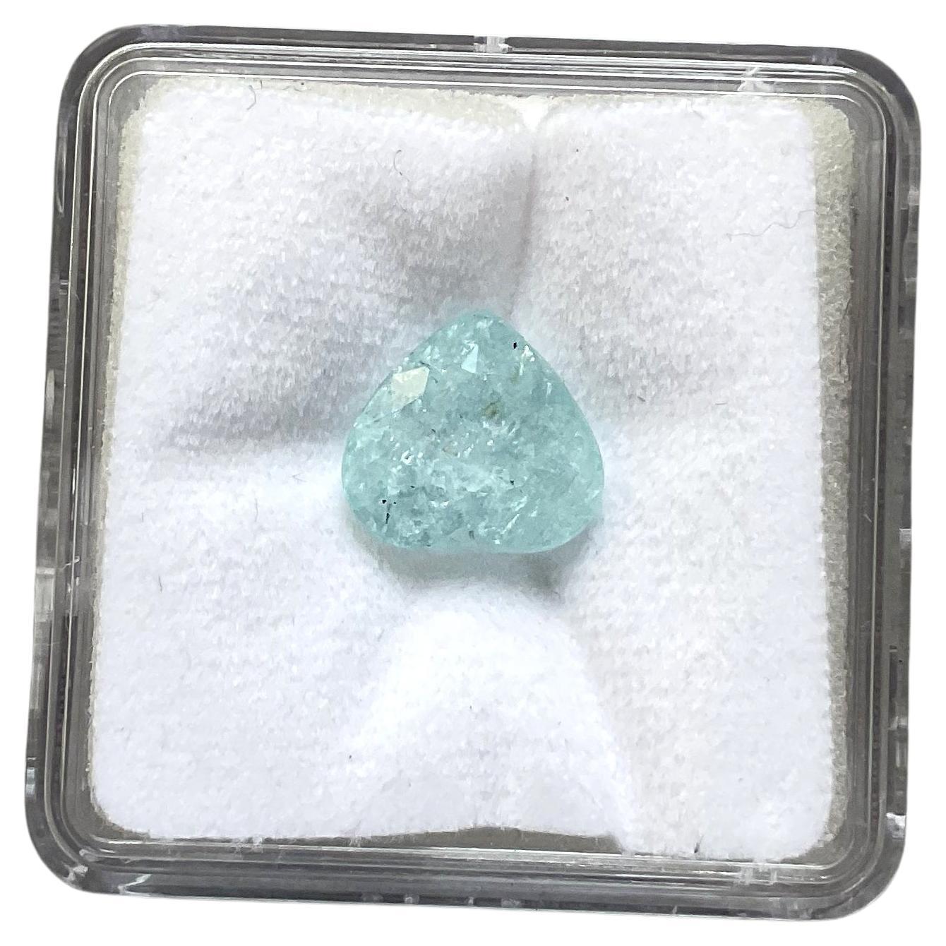 5.28 Carats Paraiba Tourmaline Heart Cut Stone for Fine Jewelry Natural gemstone