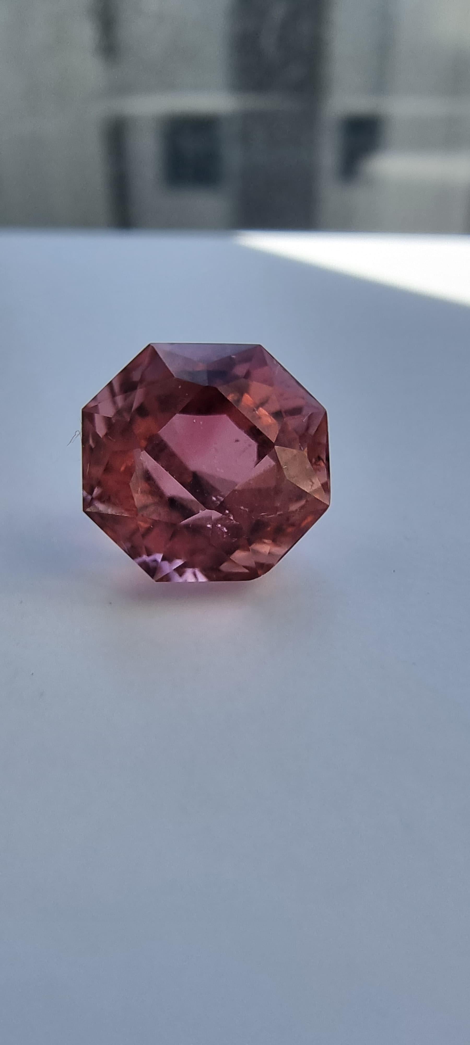 5,28ct Rosa Achteckiger Schliff Natürlicher Turmalin Loser Edelstein im Angebot 6