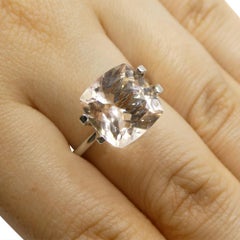 5.28ct Square Cushion Peach Pink-Orange Morganite