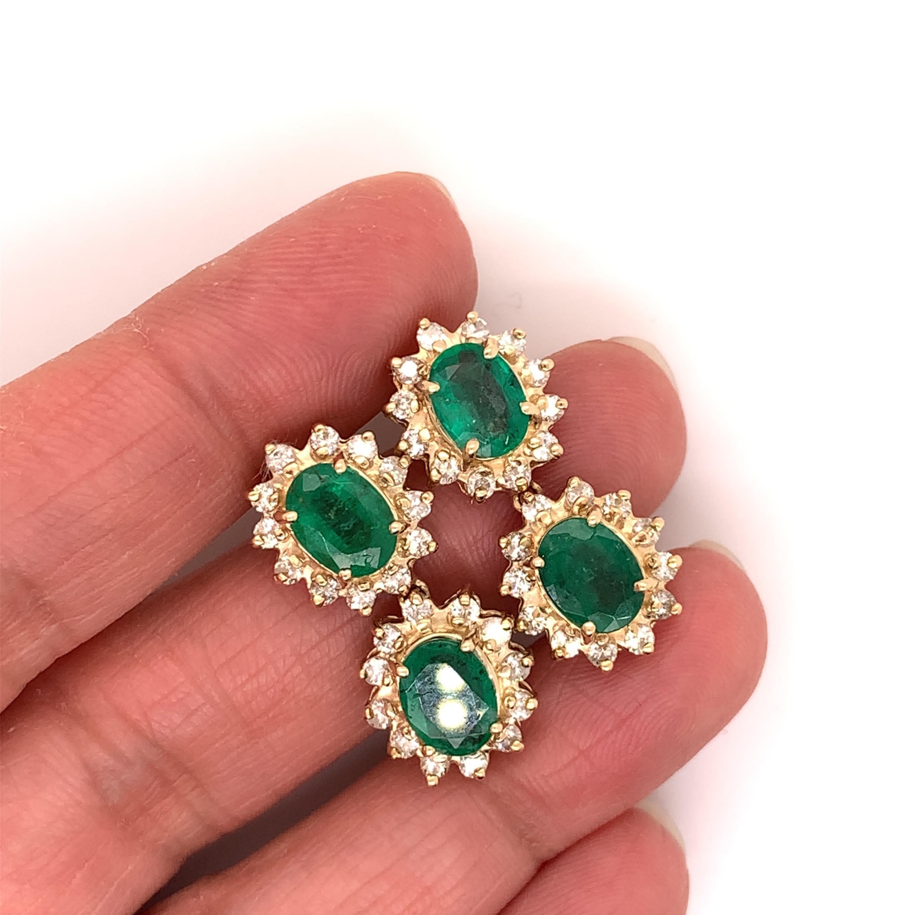 5.29 Carat Emerald Dangling Earrings 1