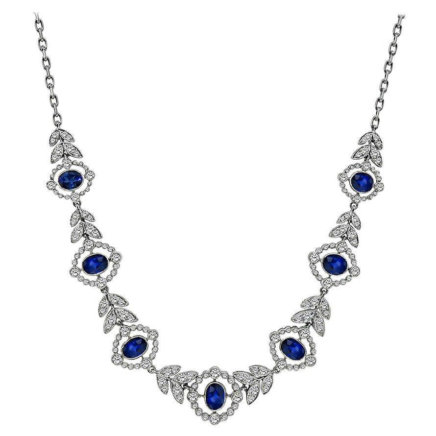 Collar de Zafiro de 5,29 ct y Diamantes de 2,75 ct