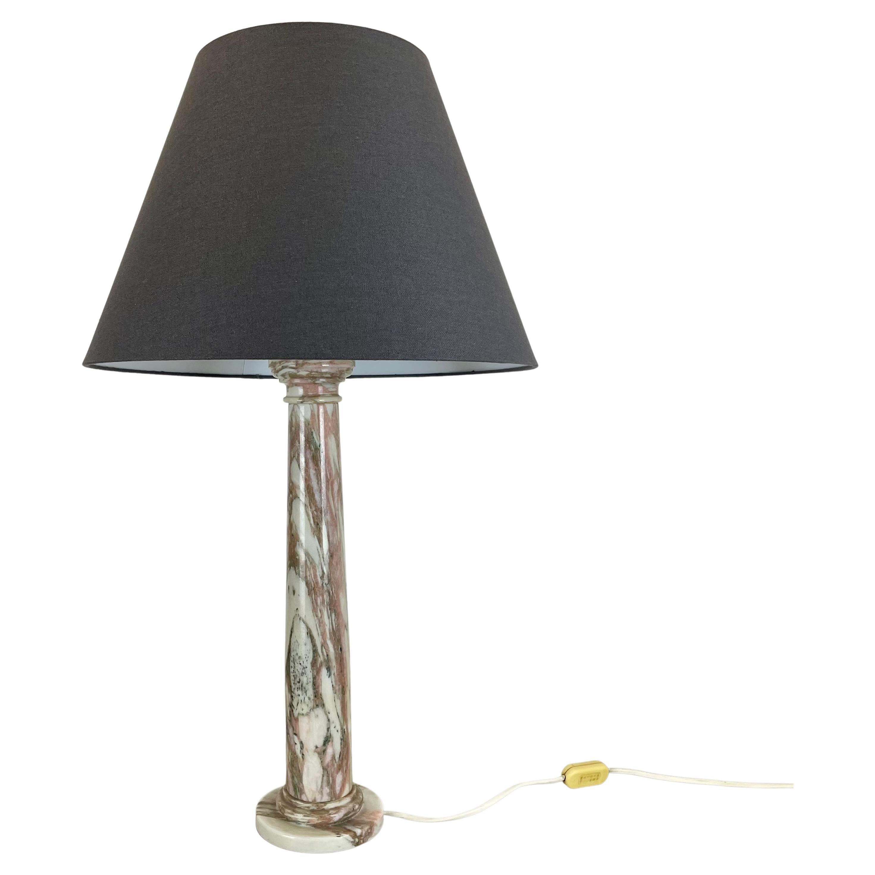 Vintage Hollywood Regency Onyx Marble Light Base Table Light, Italy, 1970s For Sale
