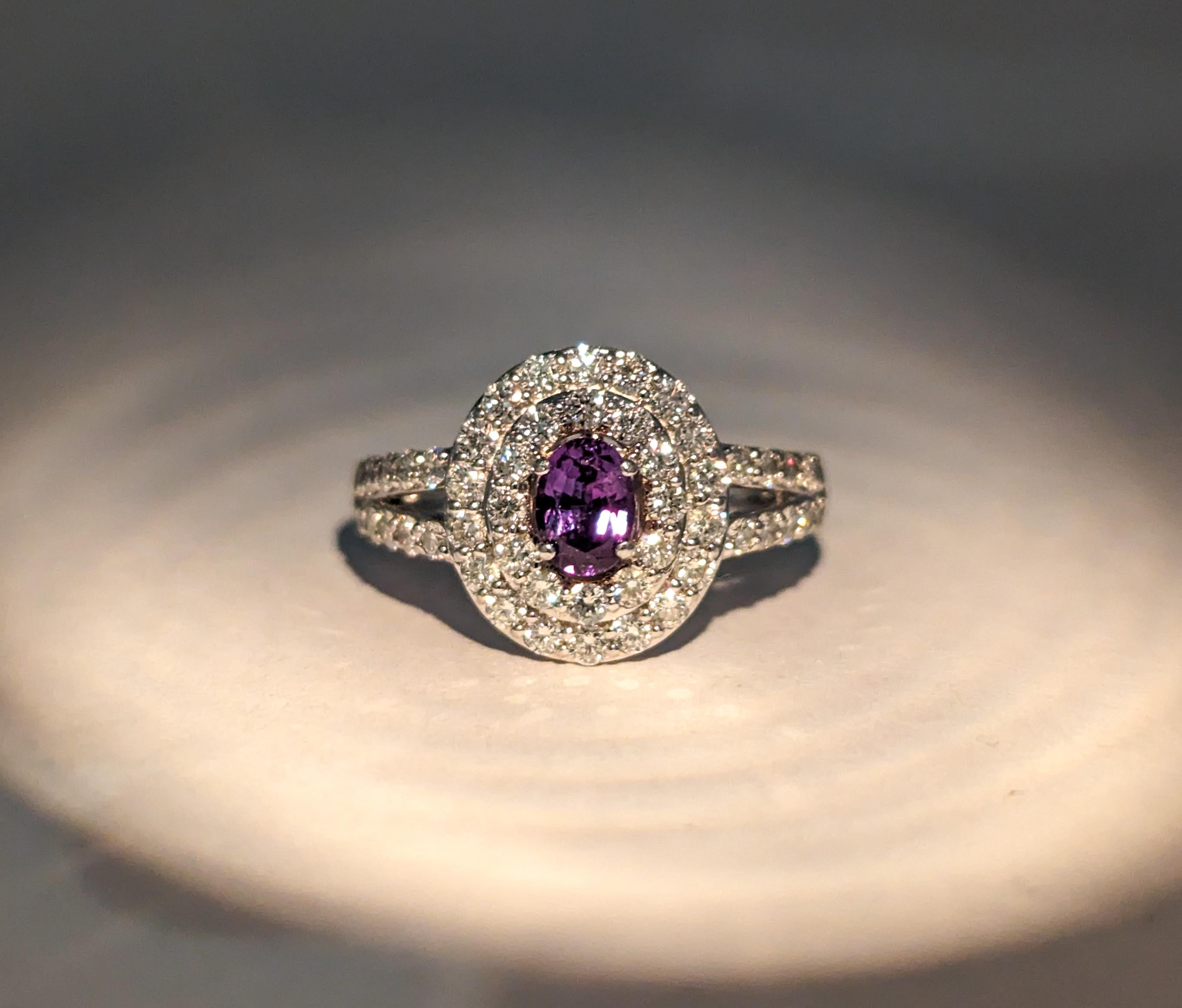 .52ct Alexandrit & Doppel-Diamant Halo Ring in 18kt Weißgold 5