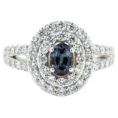 .52ct Alexandrit & Doppel-Diamant Halo Ring in 18kt Weißgold