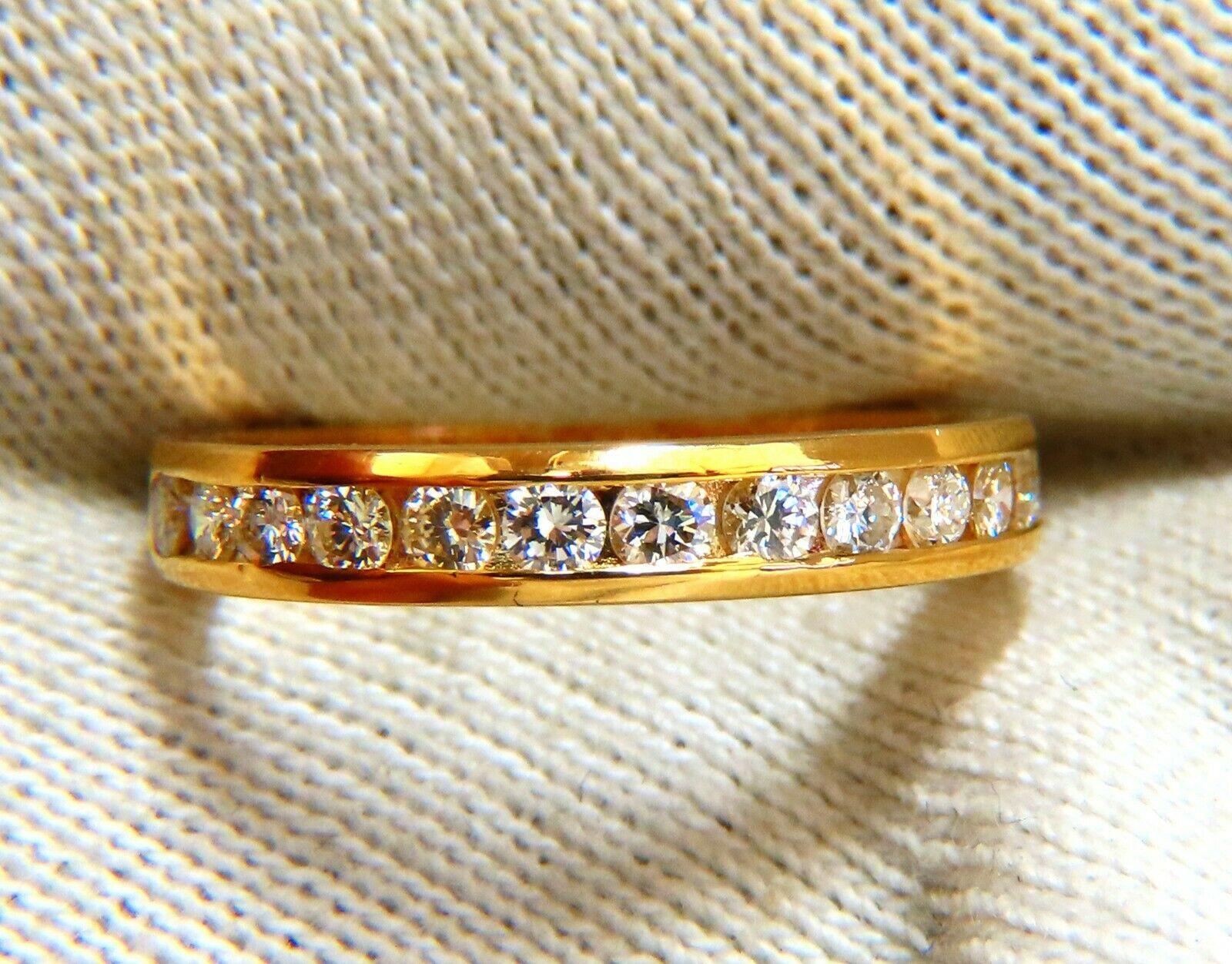 Round Cut .52ct Channel Row Natural Round Diamond Band Ring 14 Karat For Sale