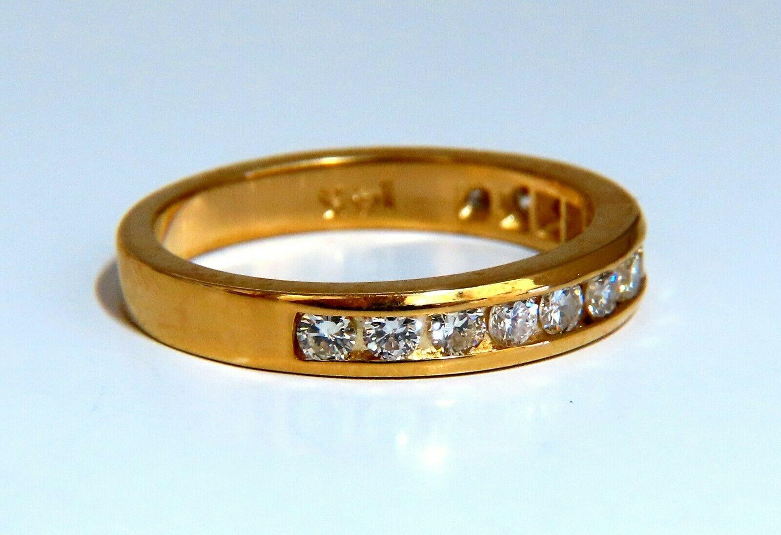 Women's or Men's .52ct Channel Row Natural Round Diamond Band Ring 14 Karat For Sale