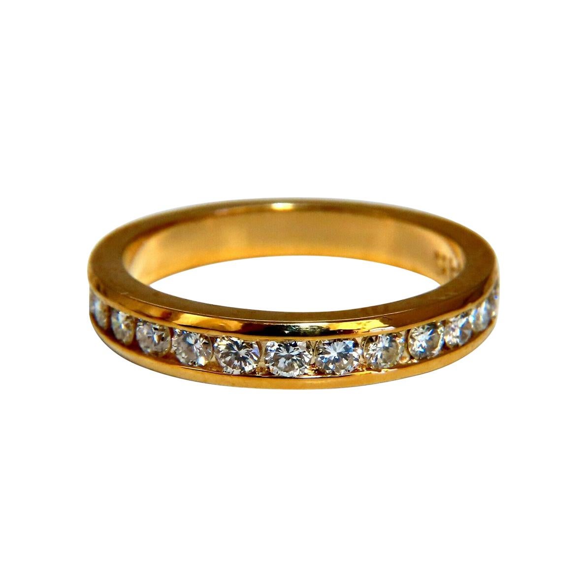 .52ct Channel Row Natural Round Diamond Band Ring 14 Karat For Sale