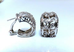 .52 Carat Diamonds Gilt Wide Huggie Hoop Earrings 14 Karat Gold