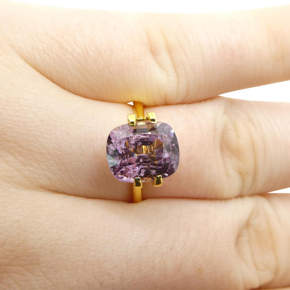 Spinello rosa rettangolare a cuscino di 5.2ct dalla Birmania in vendita 8