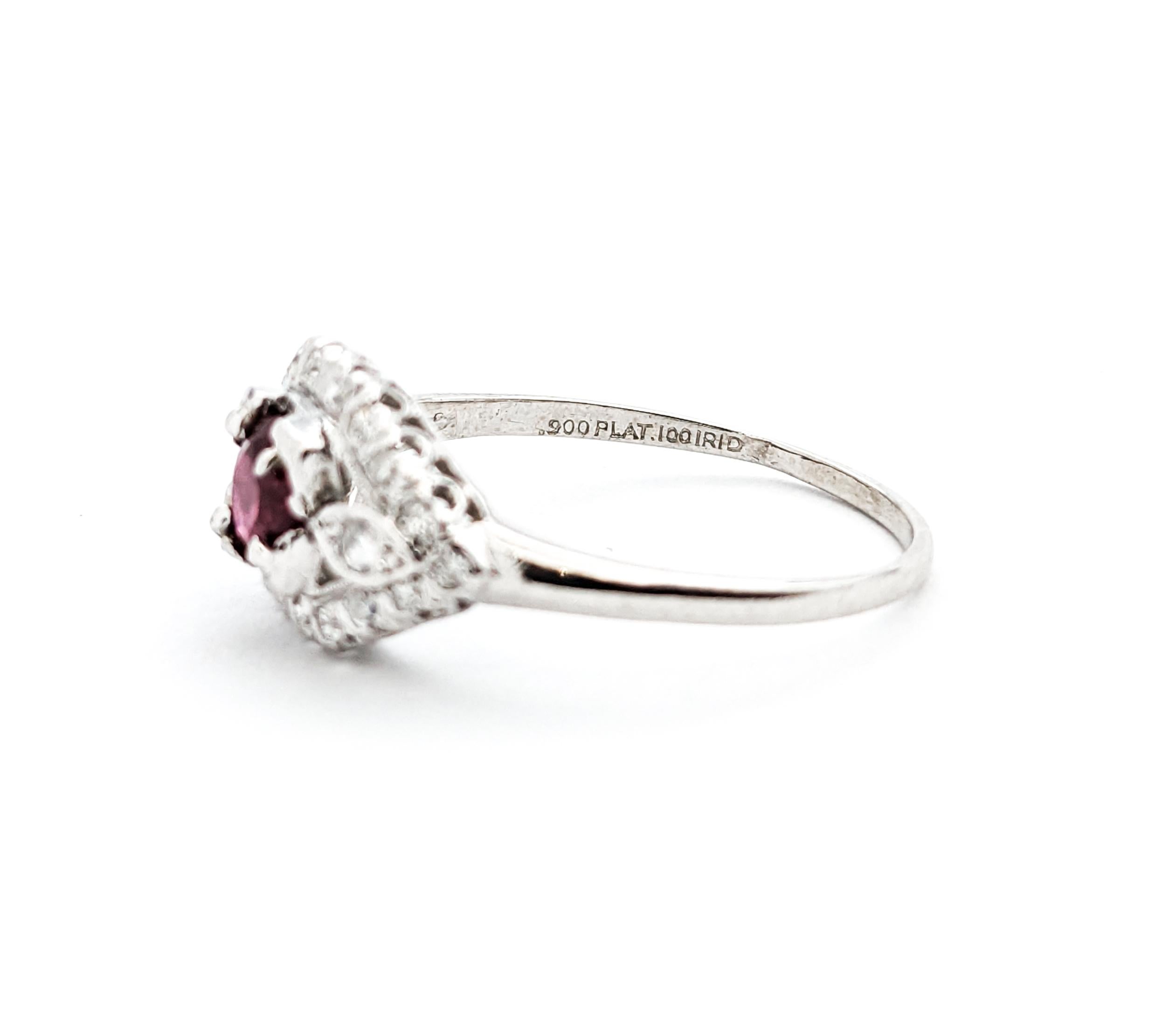 .52ct Ruby & Diamonds Ring In Platinum In Excellent Condition For Sale In Bloomington, MN