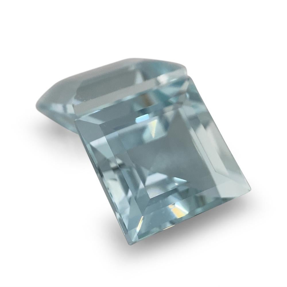 5.2ct Square Aquamarine Pair For Sale 5