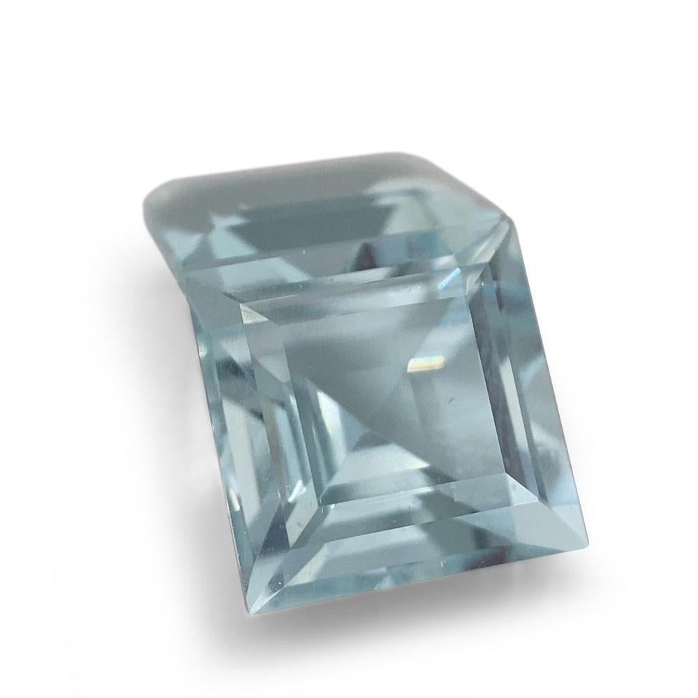 Square Cut 5.2ct Square Aquamarine Pair For Sale