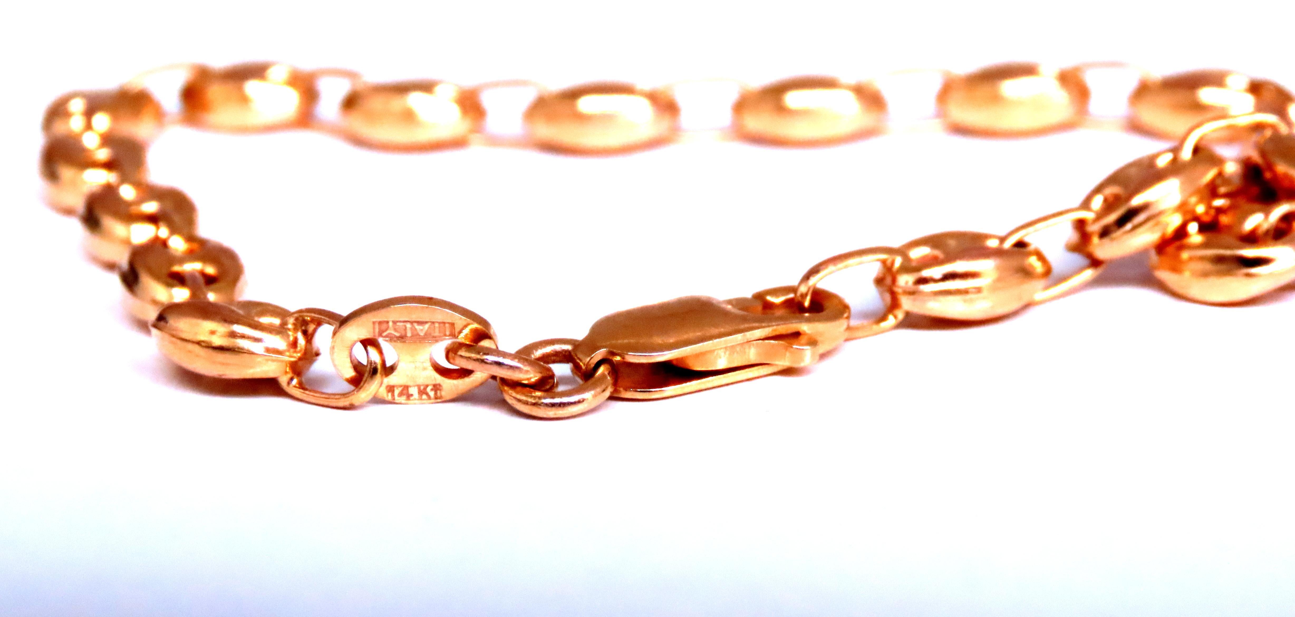 5.2mm Puffed Mariner Bracelet
14kt gold
7 inch
5.7 grams