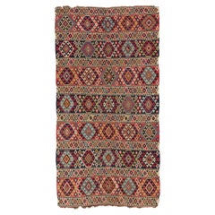 5.2x10 Ft Antique Caucasian Shirvan Kilim Rug, Ca 1870, 100% Wool & Natural Dyes
