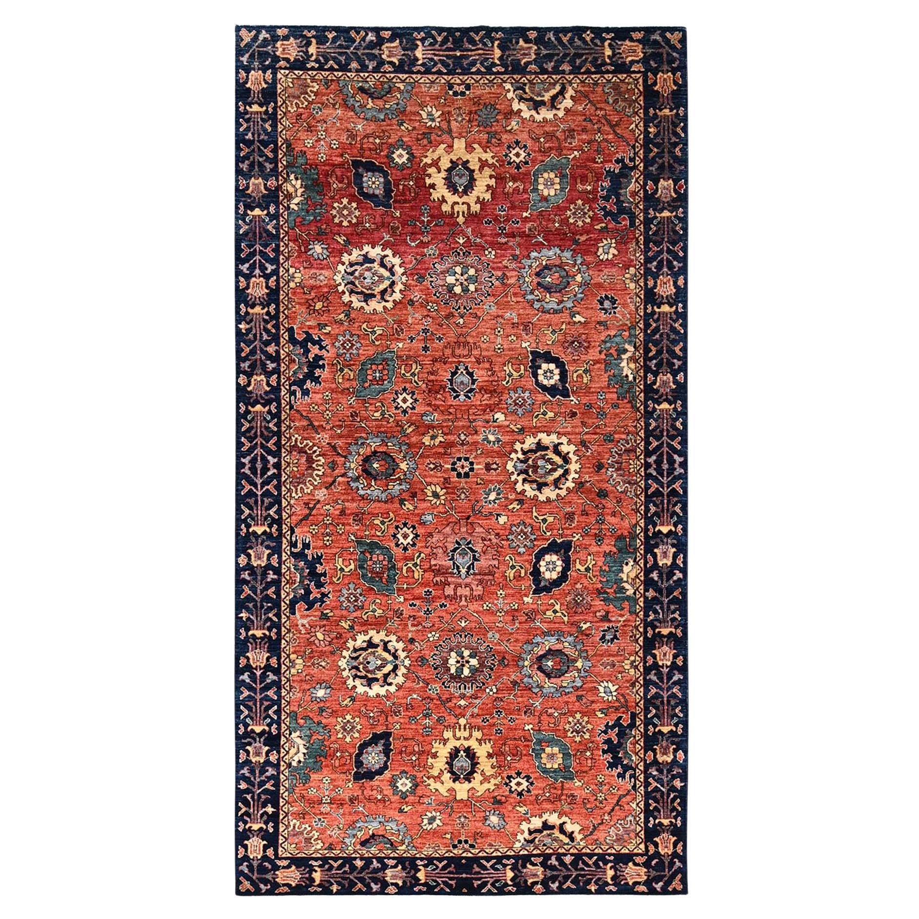 5'2 "x10'1" Rouge Northwest Persian All Over Design Tapis de course en laine nouée à la main