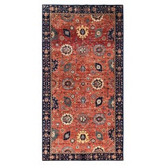 5'2 "x10'1" Rouge Northwest Persian All Over Design Tapis de course en laine nouée à la main