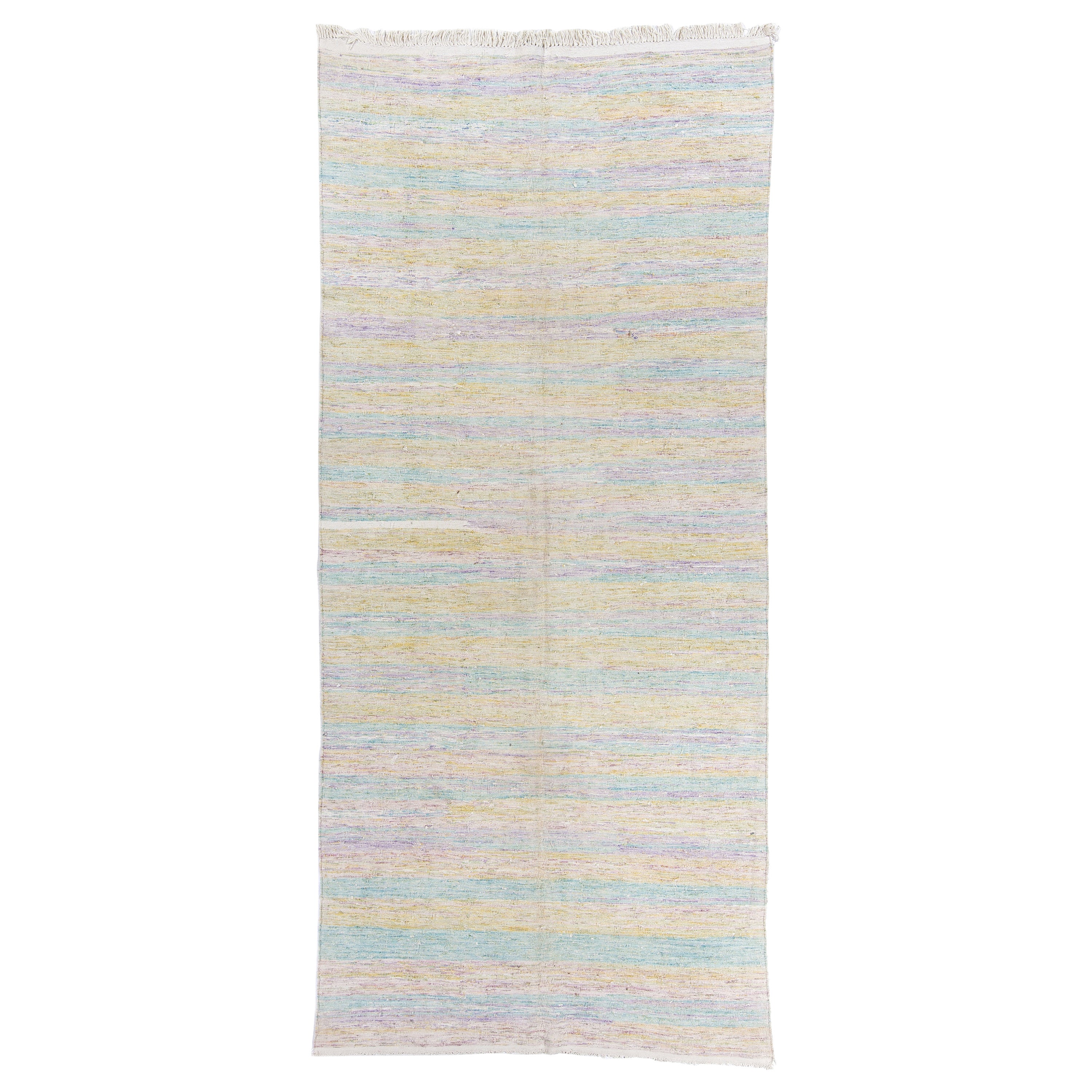 5,2x11,8 piedi a righe Vintage tessuto a mano in Anatolia centrale Runner Kilim a trama piatta in vendita