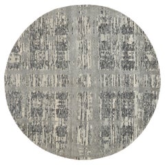 5'2 "x5'2" Laine naturelle non teintée filée à la main Modernity Round Oriental Rugs