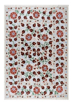 Bestickter Wandbezug, 6.3x8.3 m Uzbek, Bestickter Wandbezug, Usbekistanischer Wandteppich, Seidenüberwurf