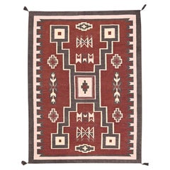 5
2"x7
Brown Hand Woven American Indian Southwest Design Pure Wool Rug