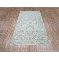5'2"x7'1" Gray 200 KPSI Meditation Tree of Life Design Hand Knotted Wool Rug