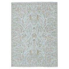5'2"x7'1" Gray 200 KPSI Meditation Tree of Life Design Hand Knotted Wool Rug