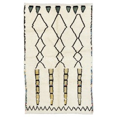 Handgefertigter marokkanischer Teppich 5.2x8,3 Ft, 100 % Wolle, weicher Flor, individuelle Optionen verfügbar
