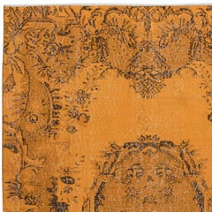 5.2x8.4 Ft French Aubusson Inspired Orange Area Rug, Handknotted in Turkey