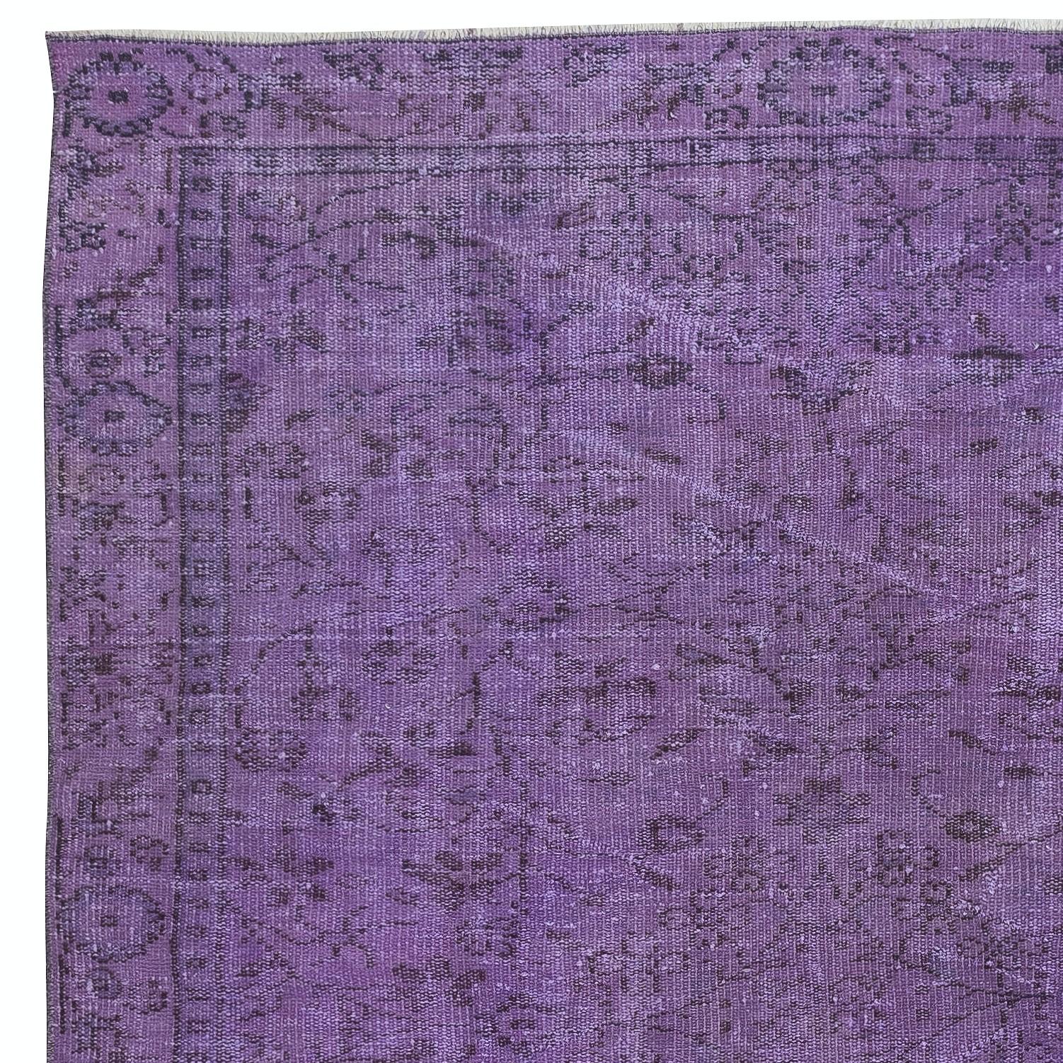 Turc 5.2x8.4 Ft Handmade Anti-bacterial Area Rug, Purple Color Handmade Turkish Rug en vente