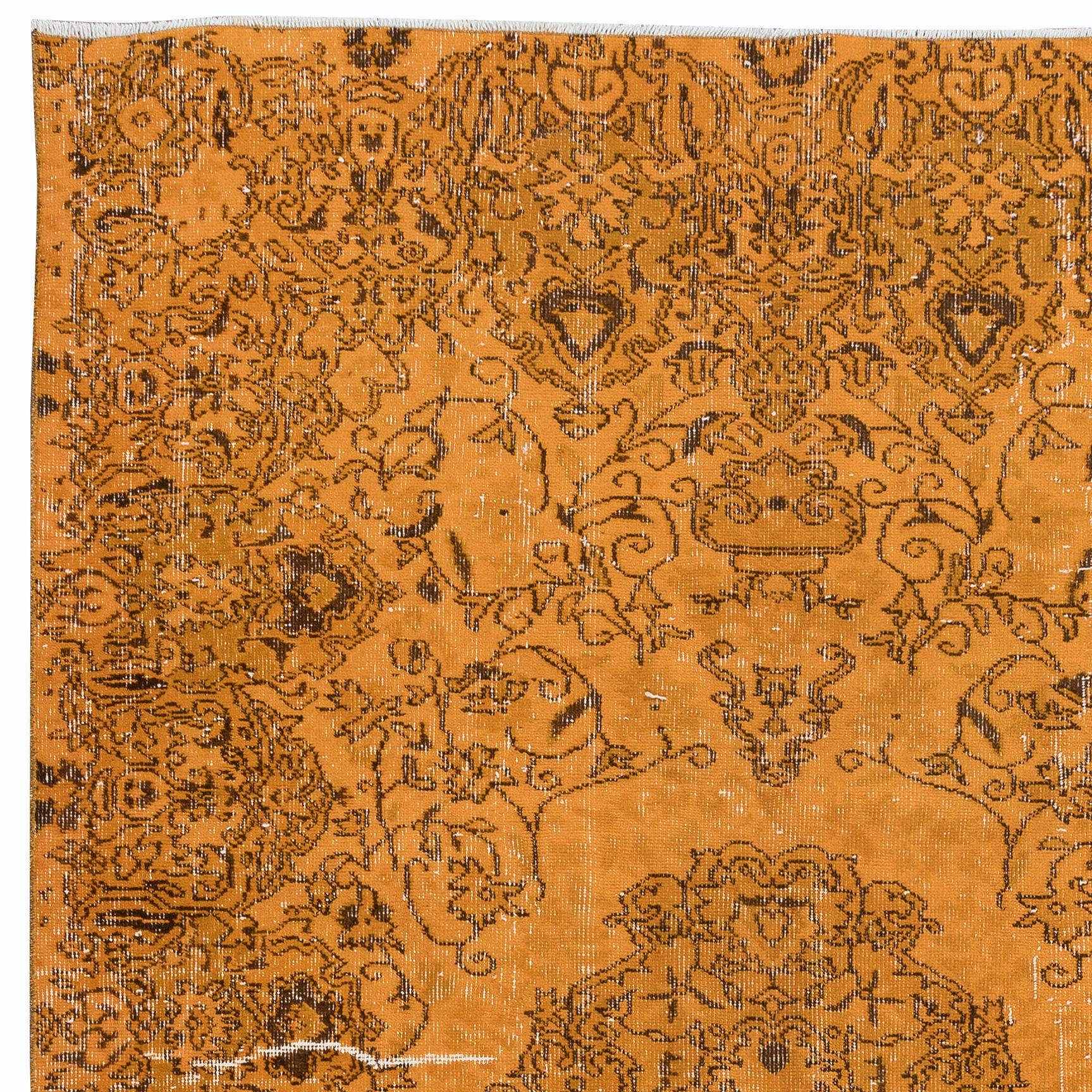 Our over-dyed rugs are all hand-knotted vintage pieces that are recreated in our workshop to cater to a wider range of interior design choices from modern to coastal, from industrial to rustic/cottage. These 50 to 70 year-old rugs were hand-knotted