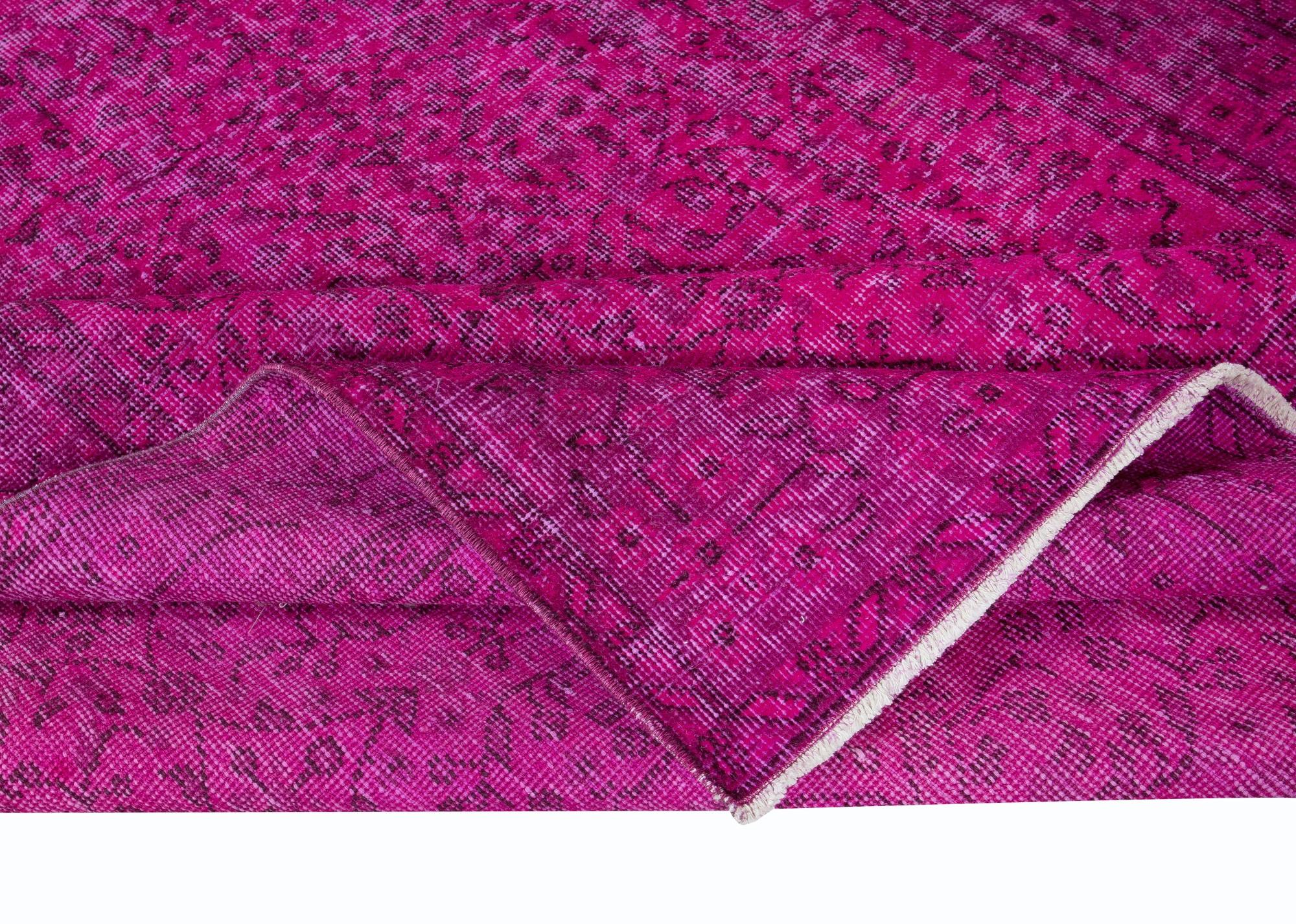5.2x8.4 Ft Rosa Teppich aus der Türkei, prächtiger 4 moderner Innenraumteppich, handgefertigter geblümter Teppich (Moderne) im Angebot